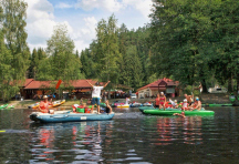 Kanak - půjčovna lodí, kemp Branná Pohled z vody