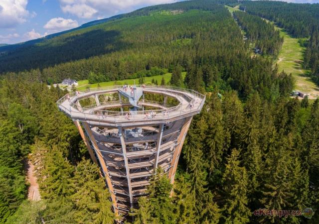 Autocamp Slunečná Stezka korunami stromů Krkonoše 6km