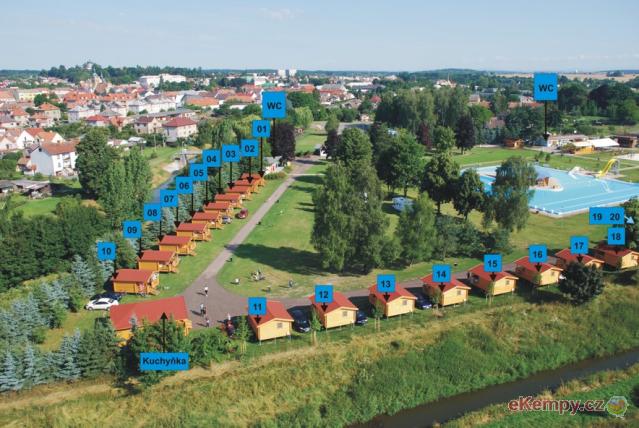 Koupaliště a kemp Chlumec nad Cidlinou mapa areálu